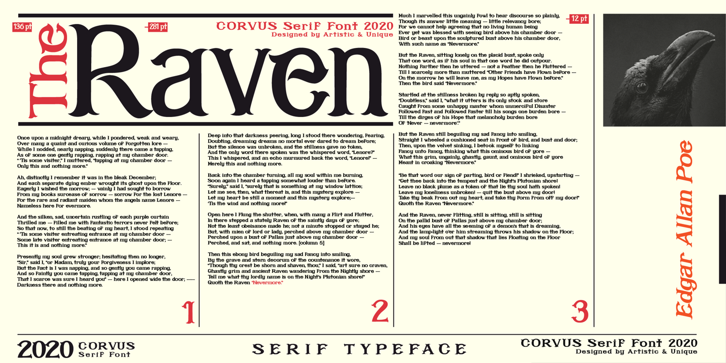 Пример шрифта Corvus #8